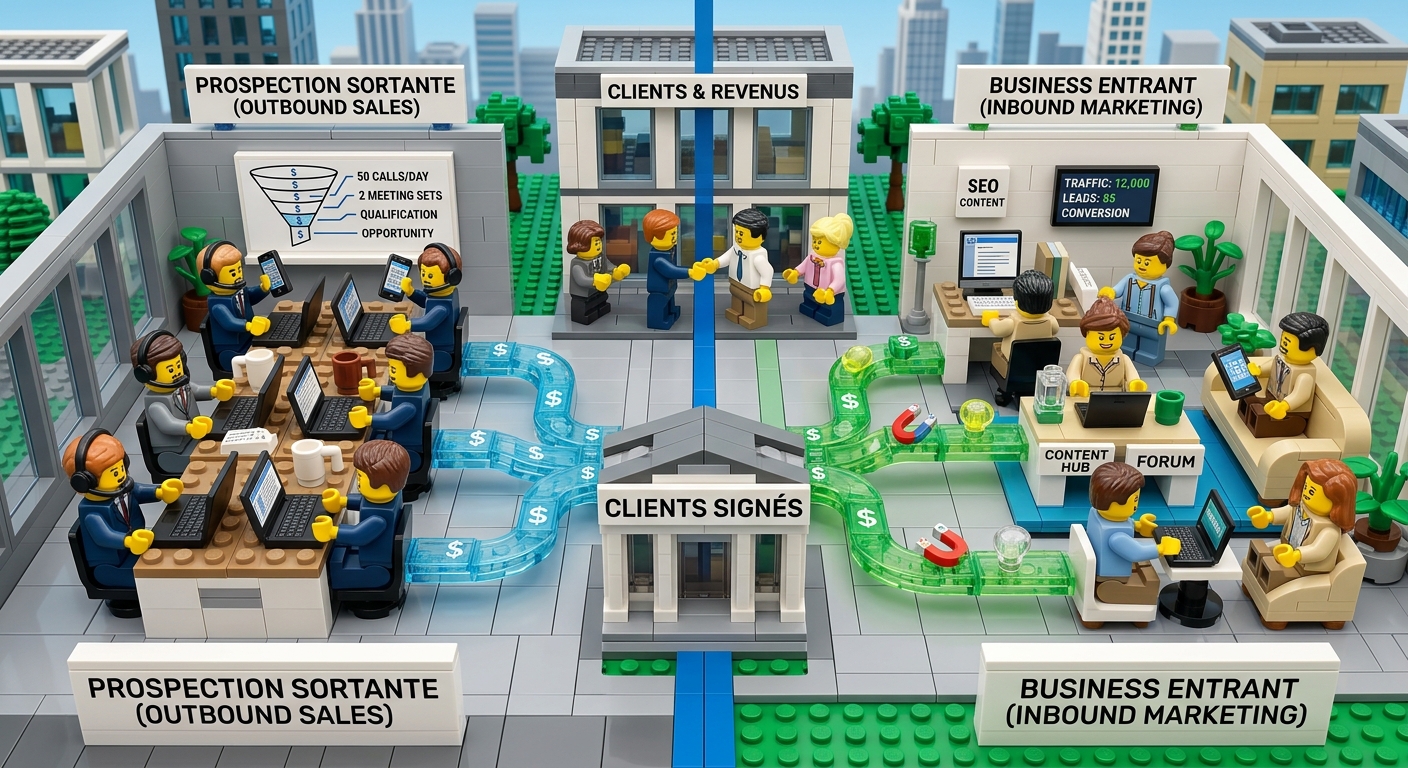 Stratégies d&rsquo;acquisition : Inbound Marketing versus Outbound Prospecting pour maximiser le chiffre d&rsquo;affaires